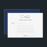 Navy Blue Love Wedding Wishes & Advice Cards Rådkort<br><div class="desc">Simple,  elegant and classic Navy Blue Love Infinity Wedding Wishes & Advice Cards.  Great for weddings,  bridal showers,  wedding rehearsal dinners and wedding anniversaries.  Customize the text to fit your party celebration needs.</div>