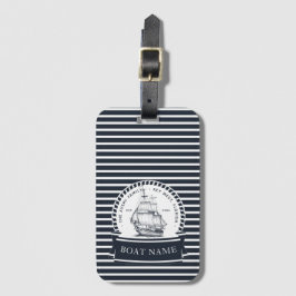 Navy Blue Luxury Boat Family Namn Bagagebricka