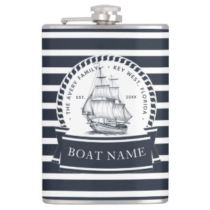 Navy Blue Luxury Boat Family Namn Fickplunta
