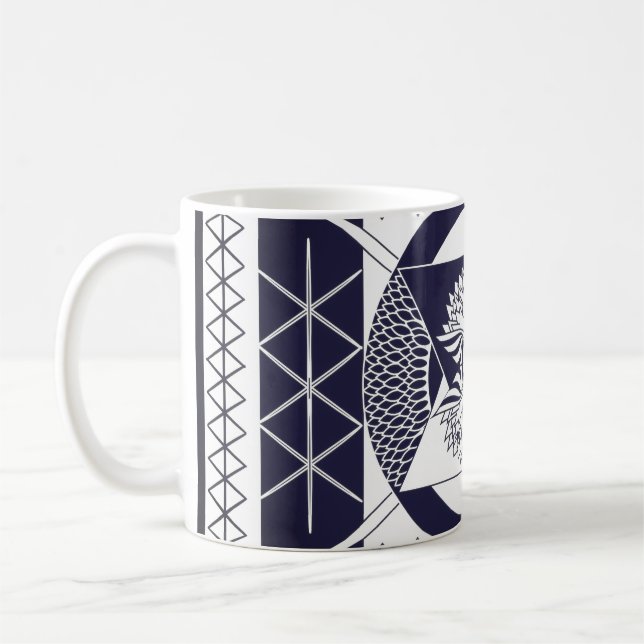 Navy Blue Mandala Coffee Mug Kaffemugg (Vänster)