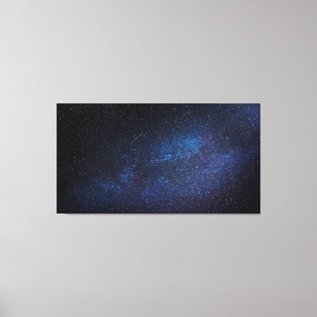 Navy Blue Milky way Night himlar Galaxy Photo Canvastryck (Framsida)