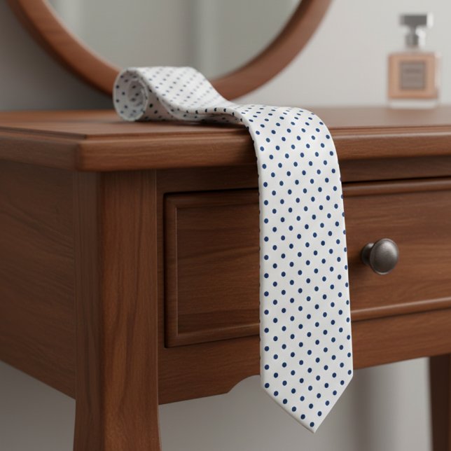 Navy Blue Mini Polka Dot Pattern on White  Slips (Skapare uppladdad)