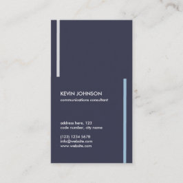 Navy blue minimal masculine professional card visitkort