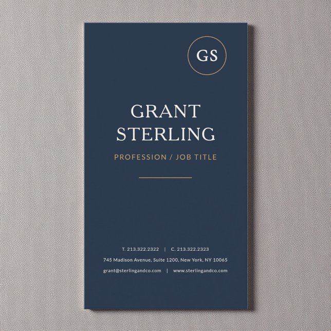 Navy Blue Minimalist Modern Professional Visitkort (Skapare uppladdad)