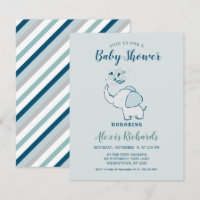 Navy Blue & Mint Cute Elephant Thworthy Shower