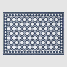 Navy Blue Modern Bone Inlay Decoupage Paper