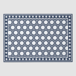 Navy Blue Modern Bone Inlay Decoupage Paper