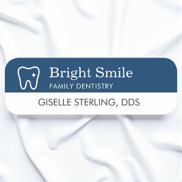 Navy Blue Modern Dentist Tooth Office Namnbricka