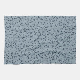 Navy Blue Modern Farmhouse Daisy Buds Pattern Kökshandduk