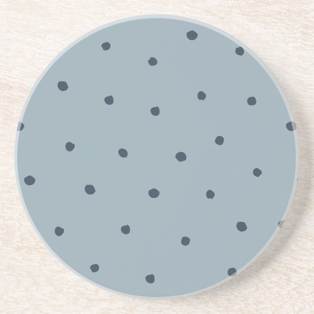 Navy Blue Modern Farmhouse Polka Dot Pattern Underlägg (Framsidan)