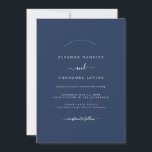 Navy Blue Modern Minimalist Bröllop Inbjudningar<br><div class="desc">Mer Söt Bröllopsinbjudningar i Little Bayleigh Store!</div>
