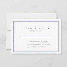 Navy Blue Modern Minimalist-Bröllop OSA Card
