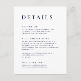 Navy Blue Modern Minimalist Elegant-hölje Tilläggskort