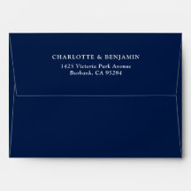 Navy Blue Modern Personligt bröllp 5x7