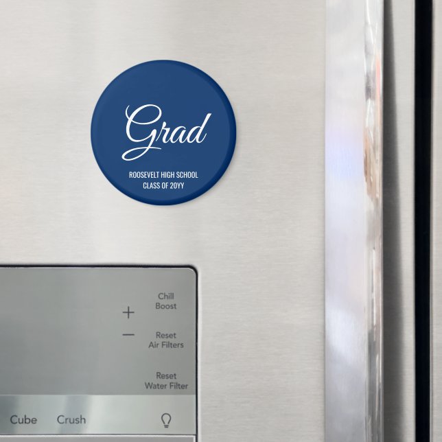 Navy Blue Modern Studentfest Memory Magnet (In Situ (Fridge))