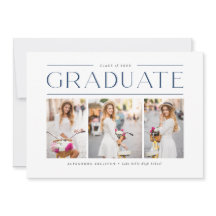 Navy Blue Modern Typography Three Photo Studenten