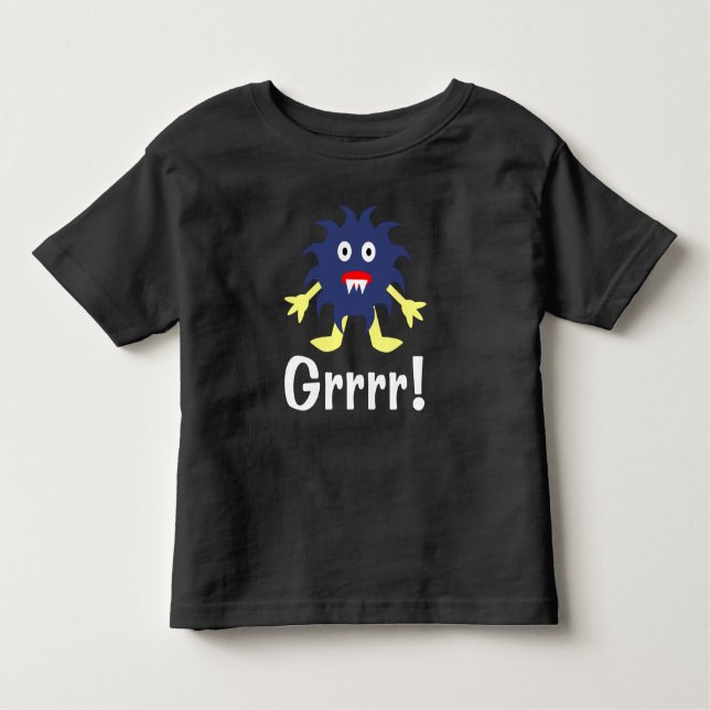 Navy Blue Monster - Småbarns T-Shirt i Fin Jersey (Framsida)
