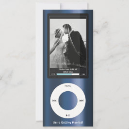 Navy Blue MP3 Musikspelare Bröllop Inbjudningar