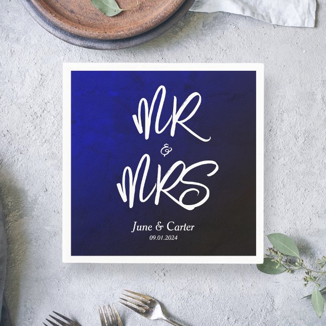 Navy Blue Mr. Mrs. Pappersservett (Skapare uppladdad)