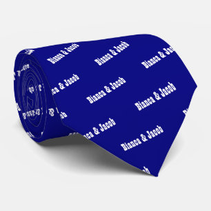 Navy Blue Namn bröllop Neck Tie Slips