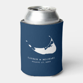 Navy Blue Nantucket Island Karta Bröllopsgåva
