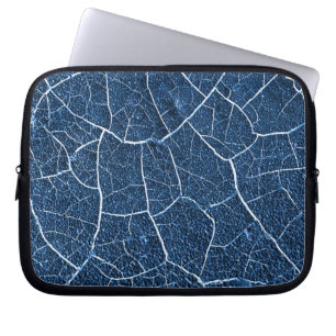 Navy Blue Nature Abstrakt Mönster Laptop Fodral