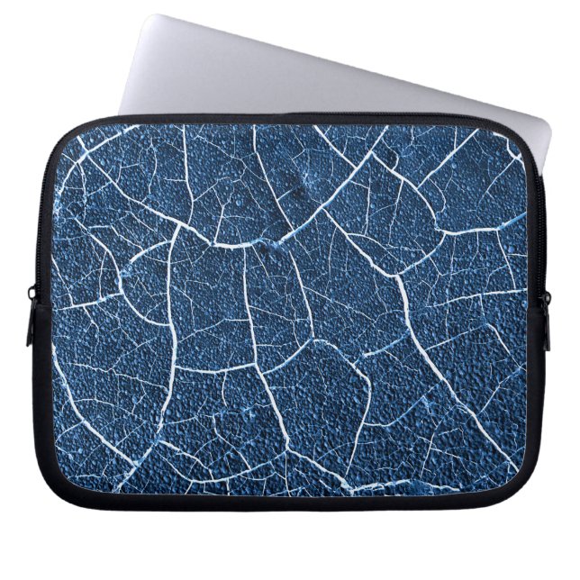 Navy Blue Nature Abstrakt Mönster Laptop Fodral (Framsidan)