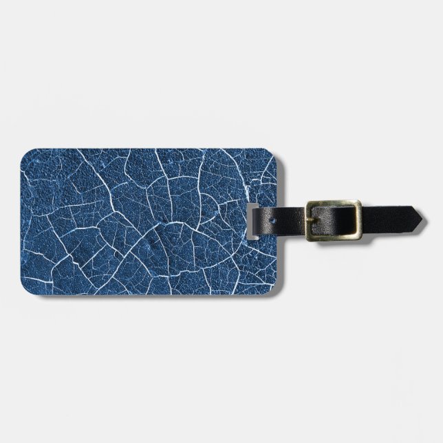 Navy Blue Nature Abstrakt Mönster - Personlig Bagagebricka (Horisontell Framsida)