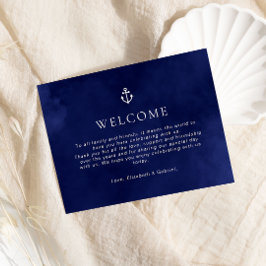 Navy Blue Nautical Bröllop Timeline-kuvert Tilläggskort