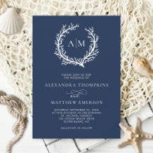 Navy Blue Nautical Coral Reef Bröllop