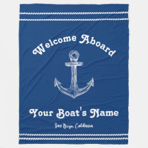 Navy Blue Nautical Welcome om Anpassningsbar Boat