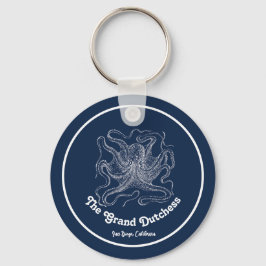 Navy Blue Nautical Welcome om Anpassningsbar Boat Nyckelring