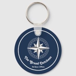 Navy Blue Nautical Welcome om Anpassningsbar Boat Nyckelring
