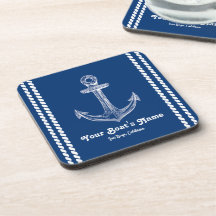 Navy Blue Nautical Welcome om Anpassningsbar Boat