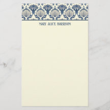 Navy Blue och Cream Seashell Mönster
