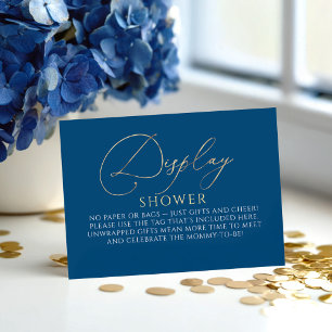Navy Blue och Guld Bebis Shower - Visningsshower Tilläggskort