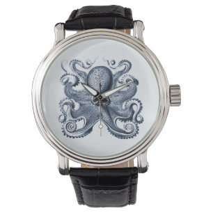 Navy Blue Octopus illustration av Ernst Haeckel Armbandsur