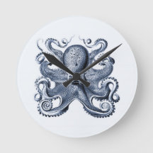 Navy Blue Octopus illustration av Ernst Haeckel