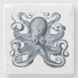 Navy Blue Octopus illustration av Ernst Haeckel Stenunderlägg