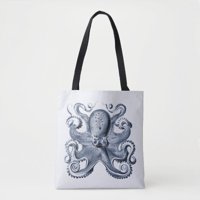 Navy Blue Octopus illustration av Ernst Haeckel Tygkasse (Framsida)