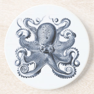 Navy Blue Octopus illustration av Ernst Haeckel Underlägg