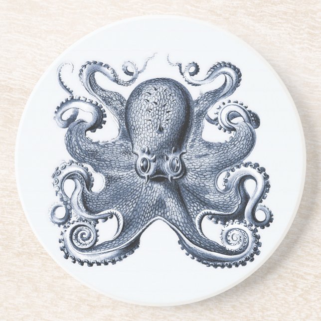 Navy Blue Octopus illustration av Ernst Haeckel Underlägg (Framsidan)