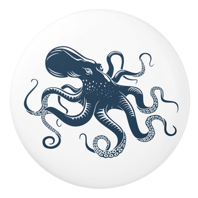 Navy Blue octopus nautiques illustration Knopp (Framsidan)