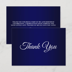 Navy Blue Ombre 50-årsdag Tack Kort