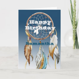Navy Blue Ombre Dream catcher födelsedagen Kort