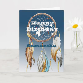 Navy Blue Ombre Dream catcher födelsedagen Kort
