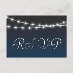 Navy Blue Ombre Night Ljus Bröllop OSA Kort