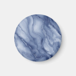 Navy- Blue Organic Marble-Like Texture Magnet