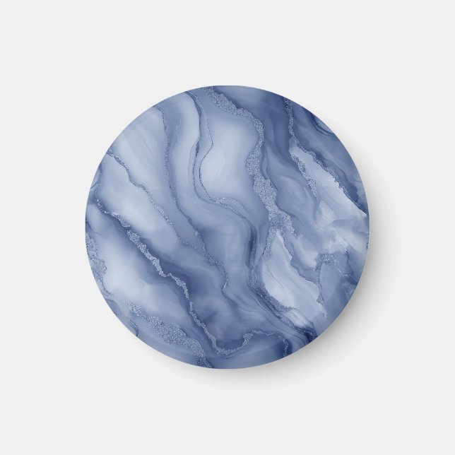 Navy- Blue Organic Marble-Like Texture Magnet (Framsidan)