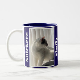 Navy Blue Pet Photos and Names Två-Tonad Mugg